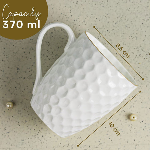 White Honeycomb 22k Liquid Gold Line Coffee Mug (Set of 4) - The Earth Store - Mug Set